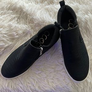 CCOCCI Booties wedges snakeskin look black